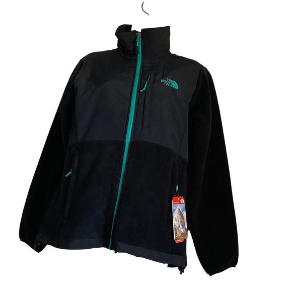 NWT The North Face Women's Denali Fleece Jacket Black Turquoise Zip Size Medium - Picture 13 of 16
